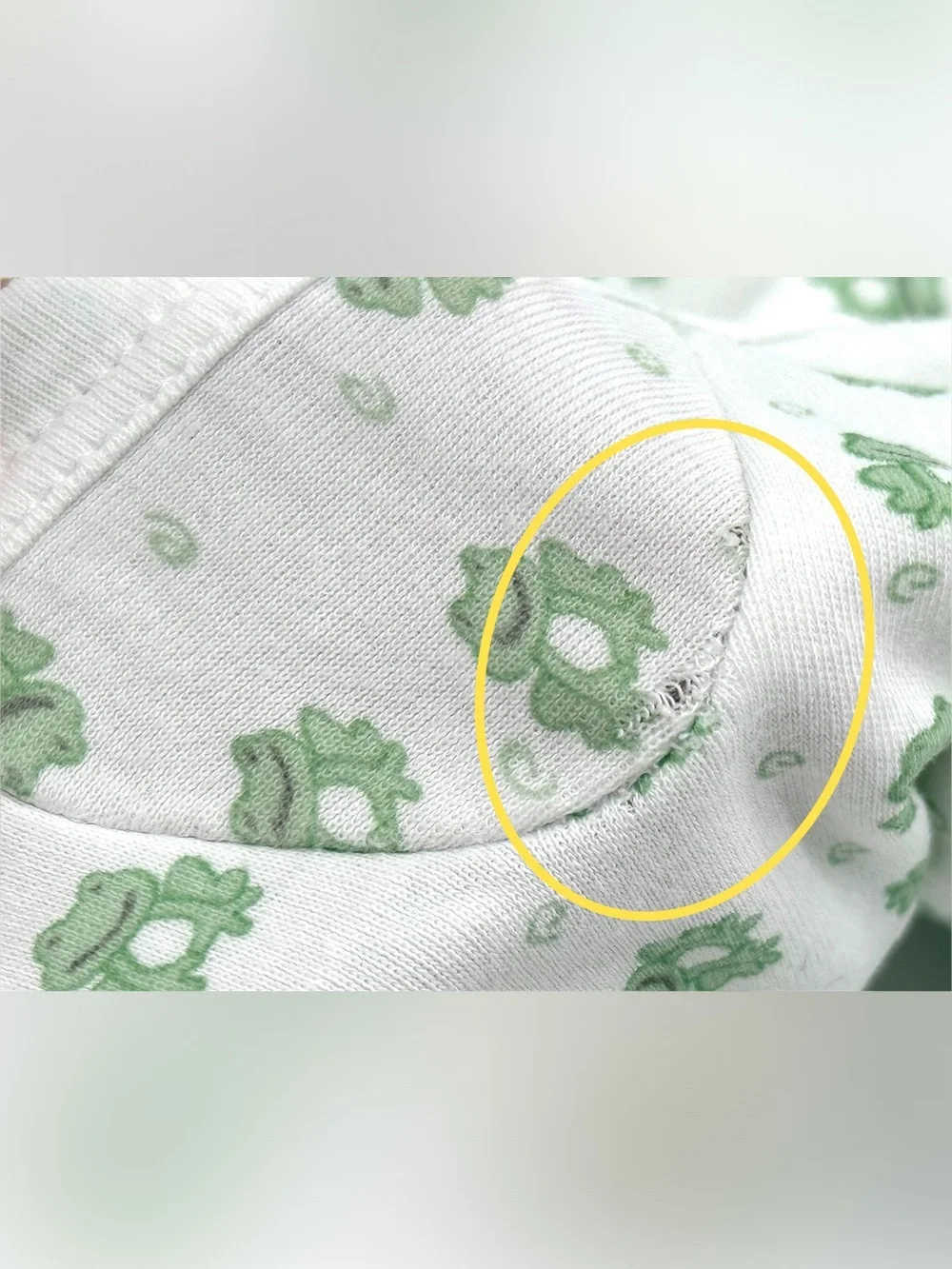 GUC Kissy Kissy Frogs Pima Cotton Footless One-Piece Sleeper in White Green 3-6M